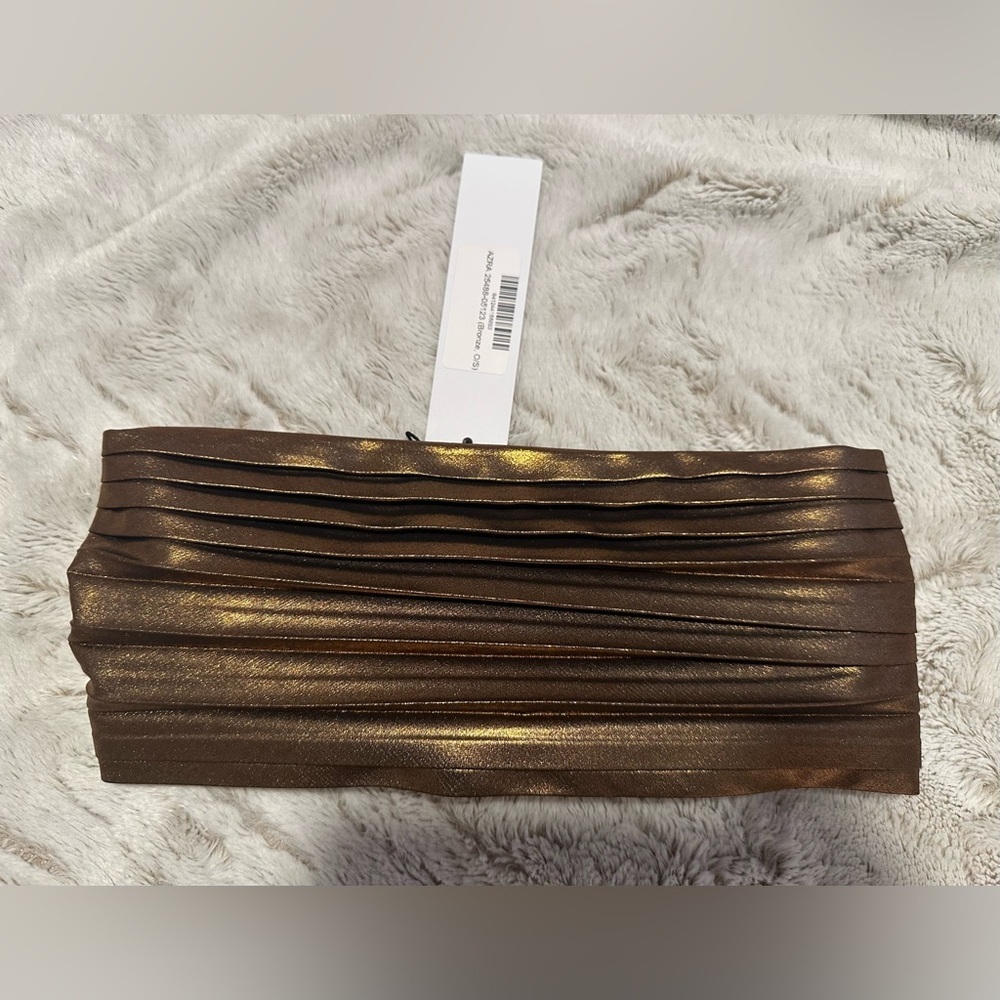 Eugenia Kim Azra Twisted Metallic Twill Bronze Turban Headband - Picture 7 of 11